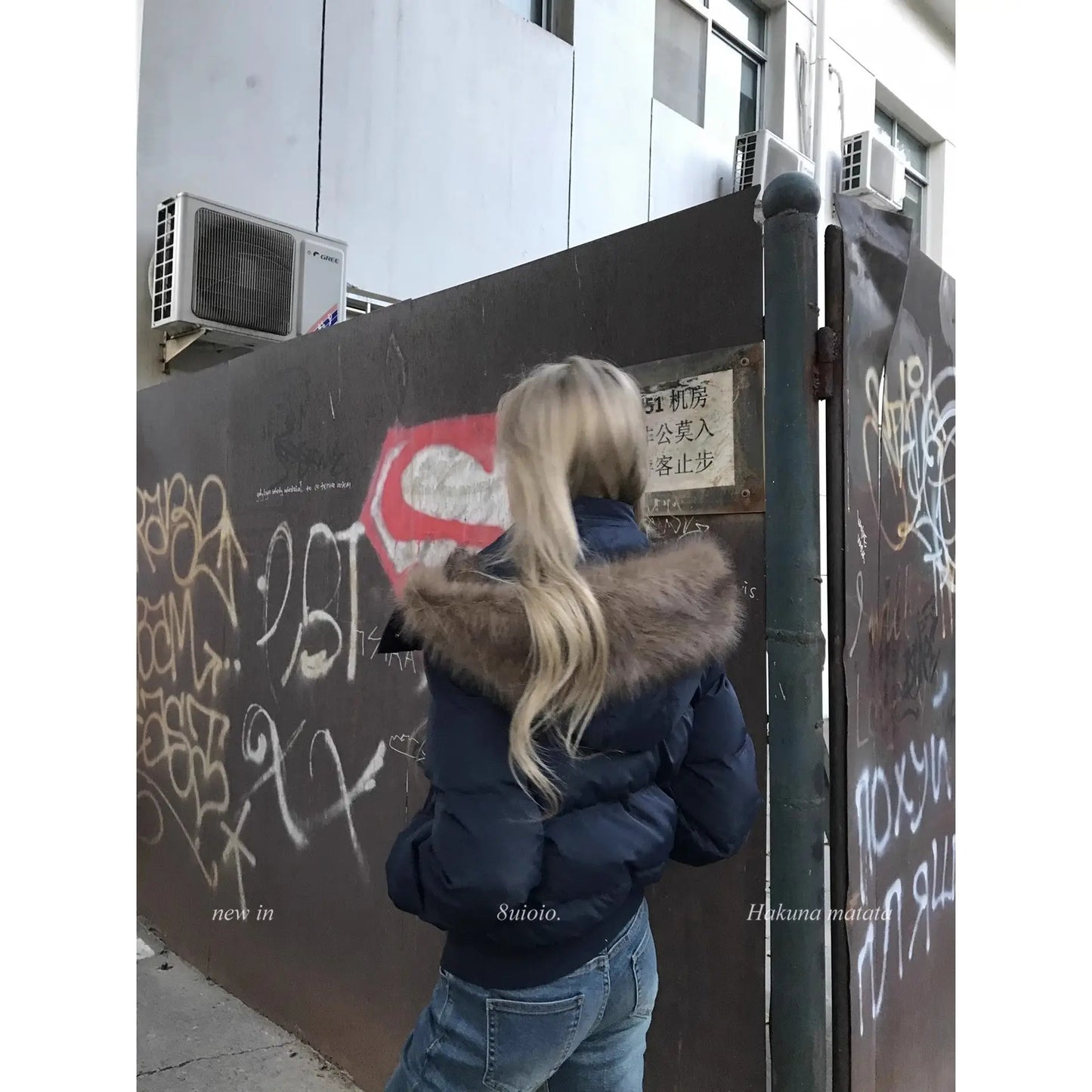 Pink Cotton Padded Winter Jacket Womens Hooded Faux Fur Collar