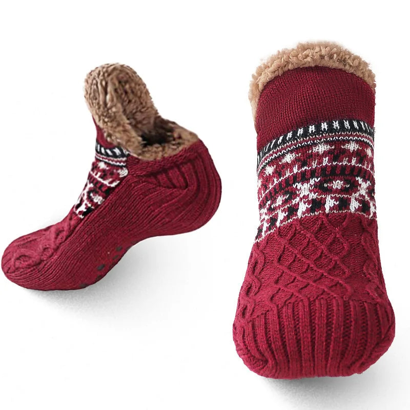 Super Warm Non Slip Floor Socks Women Men Unisex Velvet Winter Slipper