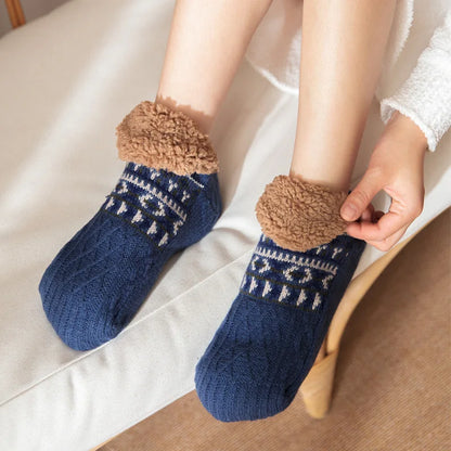Super Warm Non Slip Floor Socks Women Men Unisex Velvet Winter Slipper