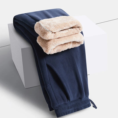 Mens Womens Casual Oversize Fleece Drawstring Gym Trousers Winter