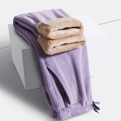 Mens Womens Casual Oversize Fleece Drawstring Gym Trousers Winter